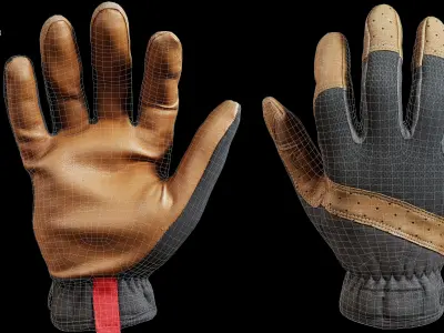 Tactical Gloves 005 Low-poly 3D model