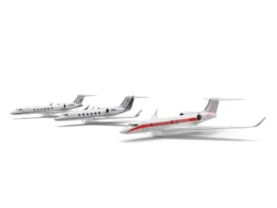 Gulfstream Business Jets Rigged Collection 3D model