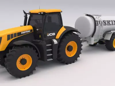 JCB Fastrac 8310 with Joskin Tanker Trailer 3D model