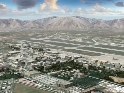 Military Airbase Low-poly 3D model