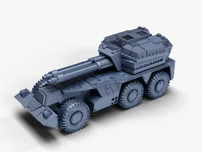 tank gun turret 4 variants 3D print model