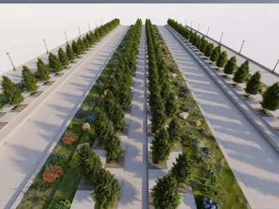 park-public bolvar-Private Landscape 3D model