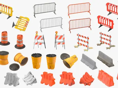 Barriers Collection - 35 models 3D model