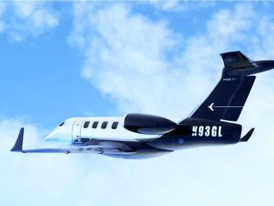 Realistic PBR Embraer Phenom 300 Private Jet Low-poly 3D model
