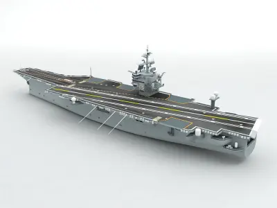 Military Aircraft Carrier Ship CVN 65 WWII Low-poly 3D model