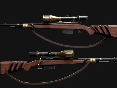 Vanguard person sniper rifle Low-poly 3D model