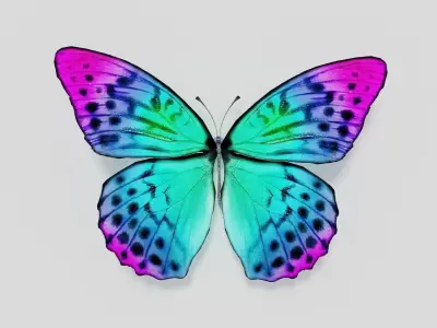 Butterfly rigged lowpoly Free low-poly 3D model