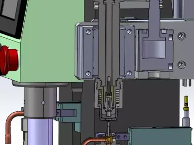 Double-station assembly machine for screw valve body 3D model