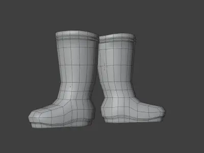 APD Sepatu Boot Low Poly Low-poly 3D model