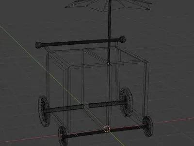 Street Cart Low-poly 3D model
