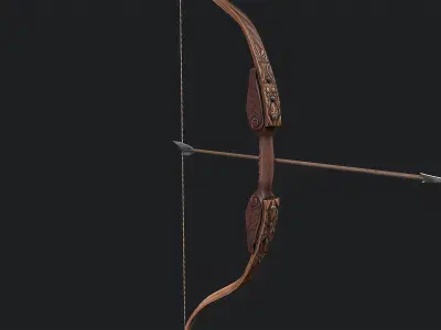Medieval Bow Low-poly 3D model