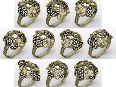 RN 51 TO 100 STONE RINGS COMPETE LOT  3D print model