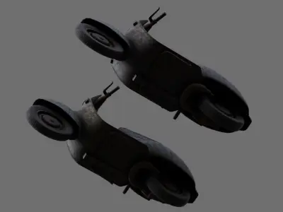 Motor Scooter 1C Low-poly 3D model