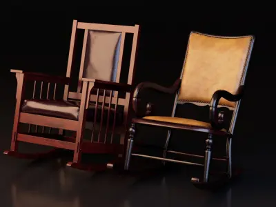 Retro Rocking Chairs 3D model