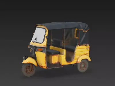 Asian Auto-Rickshaw Tuk-Tuk 3D Model Low-poly 3D model