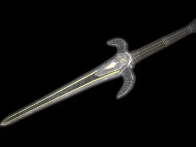 Fantasy Magic Sword PBR Low-poly 3D model