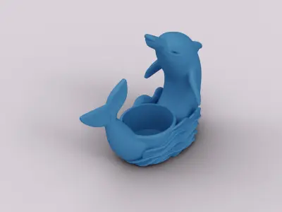 Dolphin Wave Holder 3D print model