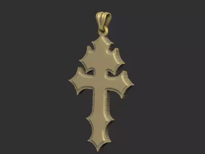 Cross Iris design warrior strong power baroque antique medieval  3D print model