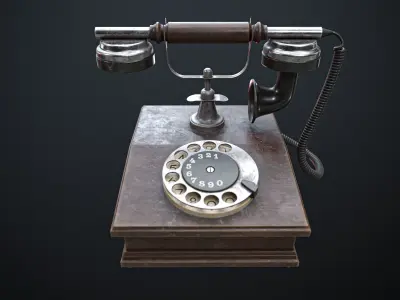 Old Vintage Phone Low-poly Game-Ready PBR Low-poly 3D model