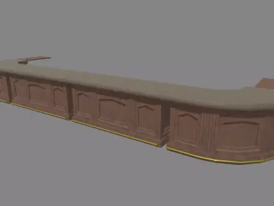 Vintage Bar Counter Low-poly 3D model