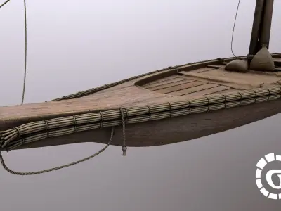 Floka Ancient Egypt River Boat 3D model