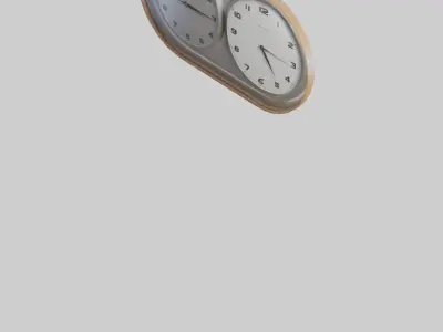 Double Face Wall Clock model Low-poly 3D model