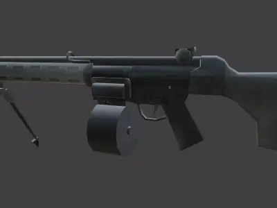 machine gun hk21 Low-poly 3D model
