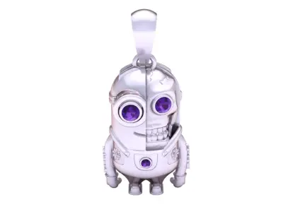 Golden Robot Pendant 3D Printable Model 3D print model purchase