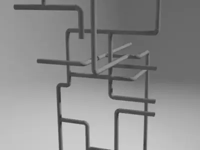 3D PIPES metal structure with and wires 3D model