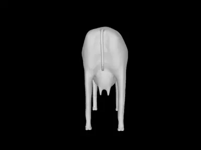 Cow rigged with mouth 3D model