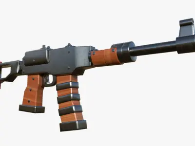 Stylized AK-47 Rifle Low-poly 3D model
