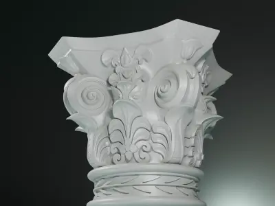 Corinthian capital high-poly 3D print model
