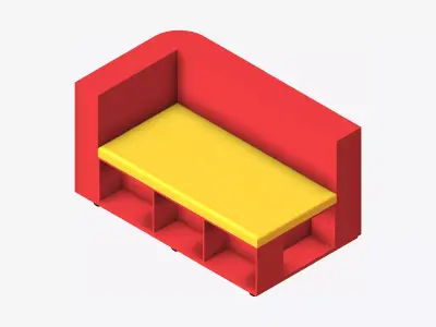 Seat - Library - Integral - Readers Cubby Unit Low-poly 3D model