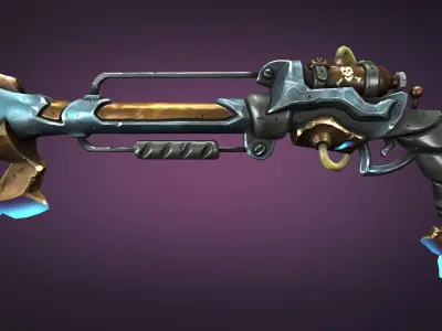 Steampunk musket Low-poly 3D model