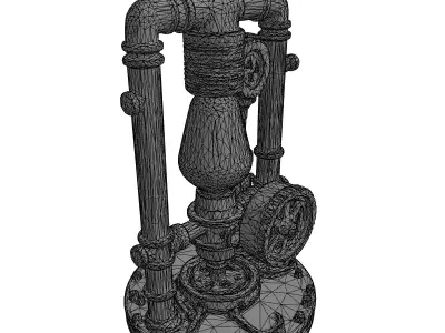 Steampunk Industrial Edison Table Lamp Low-poly 3D model