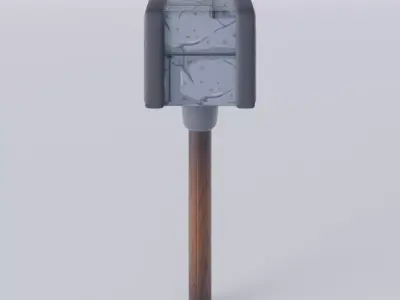 low poly stone hammer Low-poly 3D model