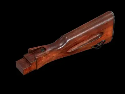 AK - STOCK - AK74 WOOD STD Low-poly 3D model