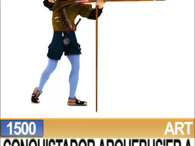 Conquistador Arquebusier Props Poser Daz A 1500 3D model