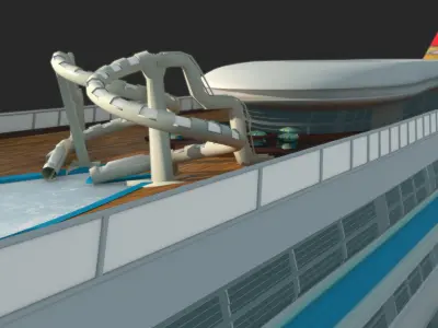 The cruise liner model ship 3D model