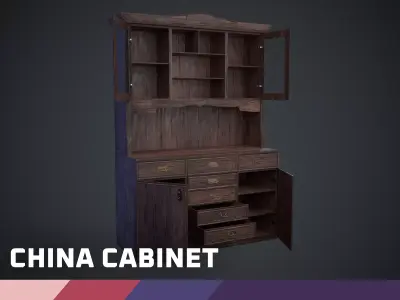 China Cabinet Low-poly 3D model