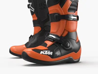  KTM Kids Motocross Boots Orange Black 