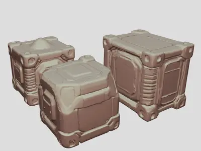 Scientific Crate Pack -Game Ready Low-poly 3D model