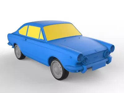Fiat 850 1968 Classic Car 3D print model