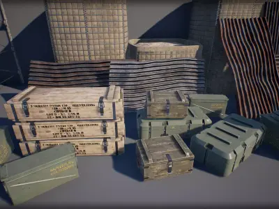 Military Props Low-poly 3D model purchase