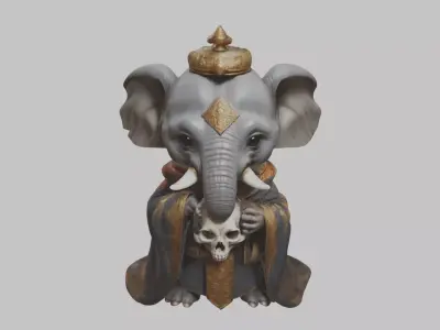 elephant warlock Character Low-poly 3D model