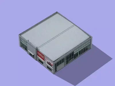 4S dealership Low-poly 3D model
