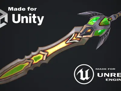 Fantasy Sword 23 3D Model Low-poly 3D model