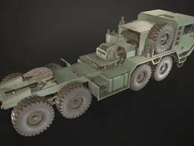 Heavy Military Truck V1 - Tractor Low-poly 3D model