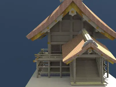 Izumo Oyashiro Japanese Shinto Shrine Taisha zukuri 3D model