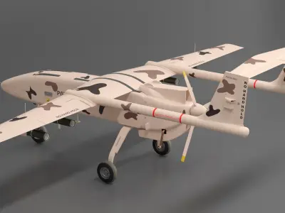 Camouflage Iranian Drone Mohajer-6 3D model